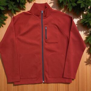 Eddie Bauer Performance Full Zip Burgundy Lightweight Jacket Men's Size Large